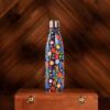 Metal thermos bottle with floral design - Image 2