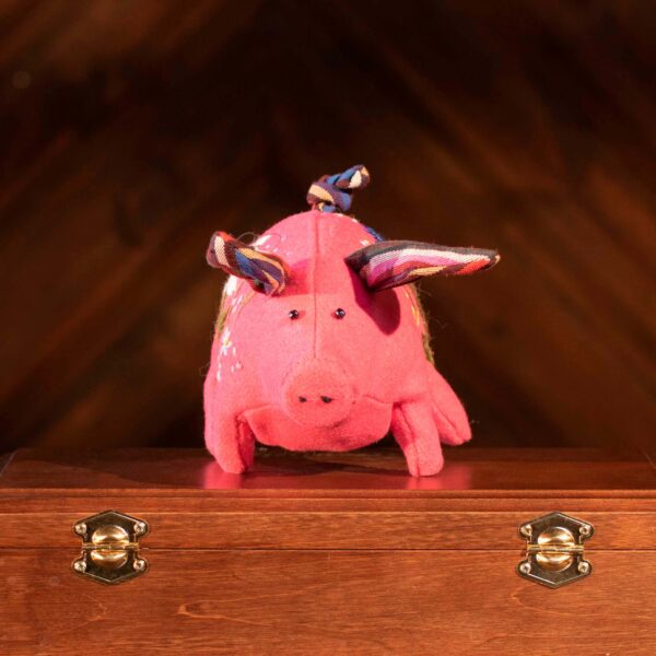 Soft toy “Pink Piglet with Floral Pattern”