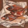 Scarf. Nikolai Kormashov’s painting “Fish” - Image 2