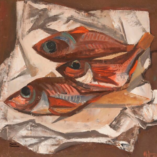 Scarf. Nikolai Kormashov’s painting “Fish” - Image 2