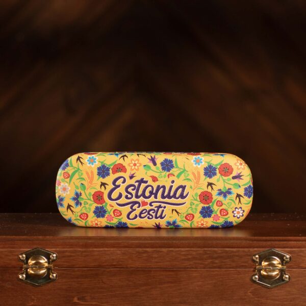 Eyeglass case with a floral print